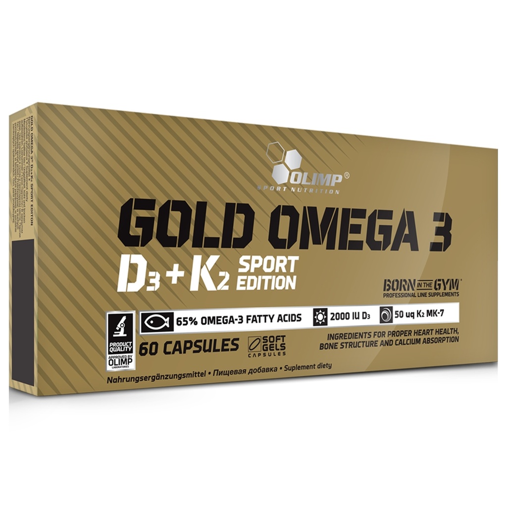 OLIMP GOLD OMEGA 3 D3+K2 SPORT EDITION, 60 capsule