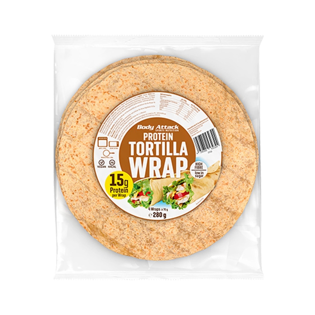 BODY ATTACK PROTEIN TORTILLA WRAP, 4x70g