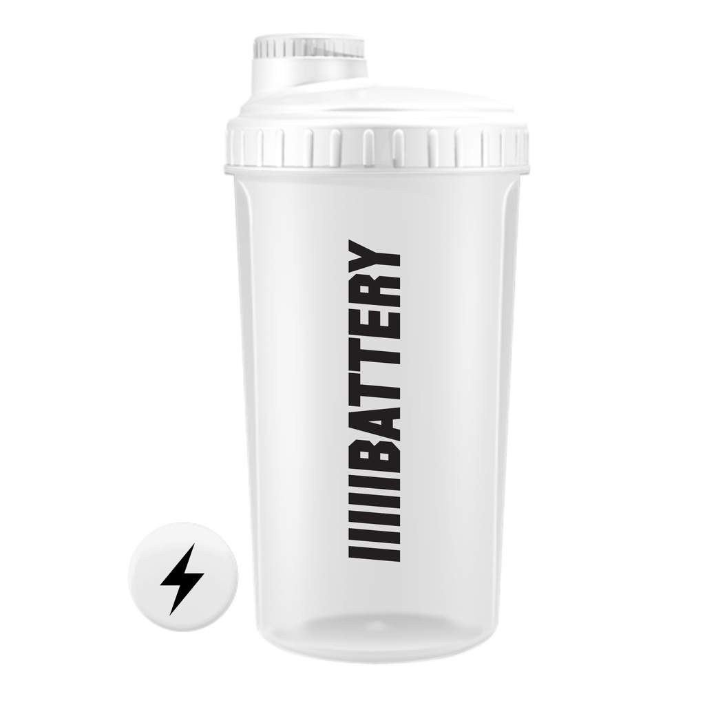 BATTERY SHAKER 700ml, TRASPARENTE-BIANCO