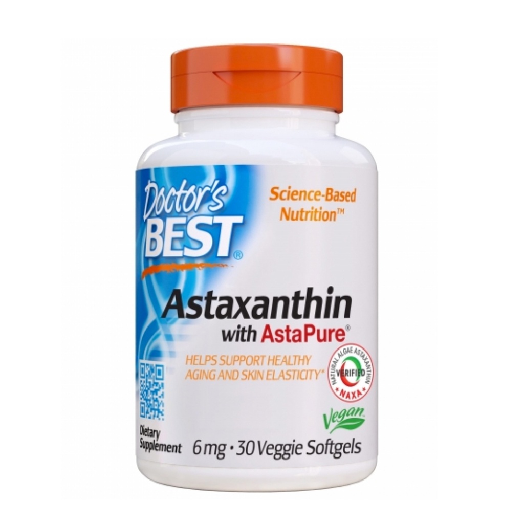 DR.'S BEST ASTAXANTHIN W/ASTAPURE (6mg), 30 veggie softgels