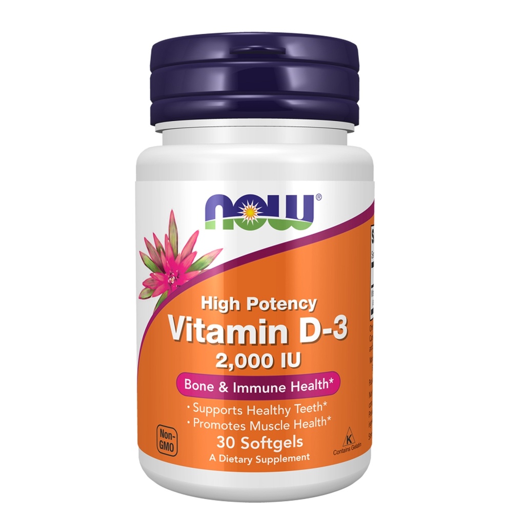 NOW VITAMIN D-3 (2000IU), 120 capsule softgel